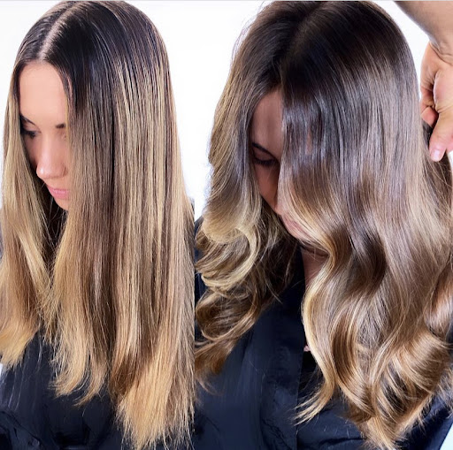 Honey balayage, before and after