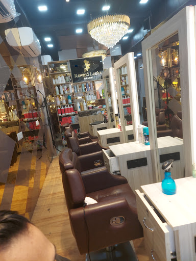 A row of styling stations